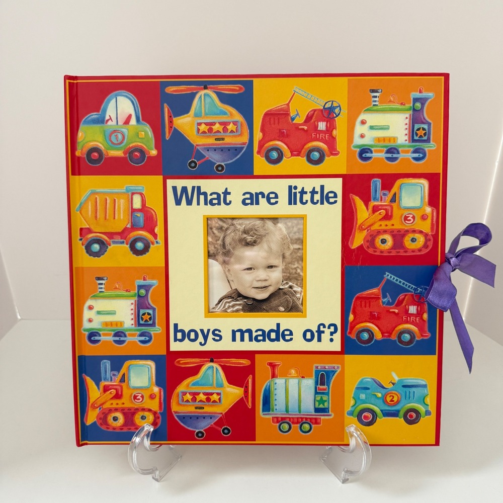 New Seasons Little Boys Photo Album Cars Trucks Trains Transportation Red